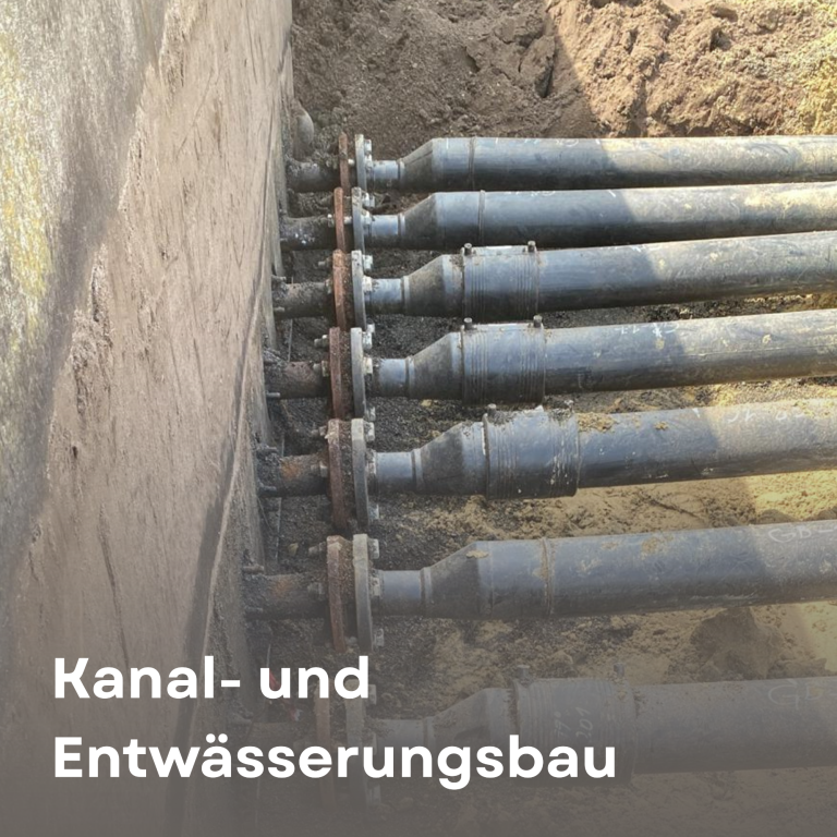 Leistung Kanal- und Entwässerungsbau Rohrleitungen für Kanal- und Entwässerungsbau in Baugrube.